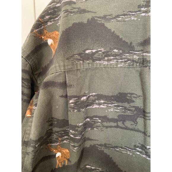 Columbia River Lodge button up shirt deer print on green XL - Picture 5 of 10